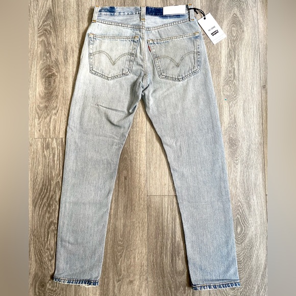 🖤🍬NWT RE/DONE X LEVI’S HIGH RISE ANKLE CROP JEANS DISTRESSED LIGHTWASH SIZE 24 - Picture 7 of 17